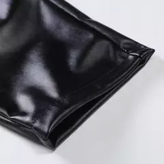 Calças finas de couro PU para homens, calças novas, vermelho, azul, preto, cinza, branco, 2023 - Wolf Magazine
