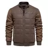 AIOPESON-Jaqueta de gola xadrez masculina, jaquetas forrado de lã grossa, casaco retalhado, moda inverno quente