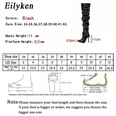 Eilyken-Patent Leather Apontado Toe Salto Alto para Mulheres, Botas Vermelhas Sobre o Joelho, Sapatos de Zíper Lateral, Stiletto Sólido, Calçado Feminino - comprar online