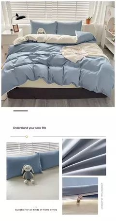 Conjunto de colcha de algodão lavada para dormitório estudantil, cama estilo japonês quadriculada outono e inverno, 4 unid - loja online