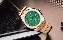 Sapphero ouro rosa para homens relógios octagonais 30m relógios à prova dwaterproof água relógio de quartzo masculino negócios moda relógios para homem watche - loja online