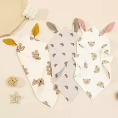 Bebê recém-nascido Algodão Mulsin Consolador Carton Rabbit Ear Double Guaze Acalme Appease Toalha para crianças Bibs Burp Panos Infantil