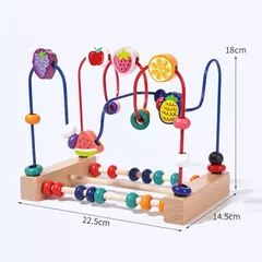 Montessori bebê montanha russa brinquedos labirinto de contas de madeira, quebra-cabeça educacional para aprendizagem precoce infantil, brinquedo de matemática para criança, 2024 - loja online