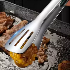 Imagem do Pinças De Bbq Longo De Aço Inoxidável, Punho Antiderrapante, Clipe De Churrasco Frito, Braçadeira De Pão De Salada, Ferramentas De Cozinha, Clipes De Carne De Comida, 7 ", 9", 11";;VERDADEIRO;;"9 Inch