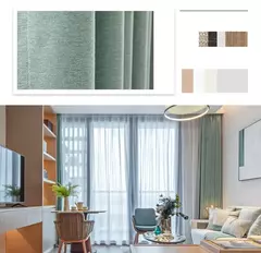 Completa Blackout Soundproof Janela Cortina, simples Sala de estar cortinas, Grande área, Estudo, Varanda Bay, Quarto Bay, cortinas espessadas - comprar online