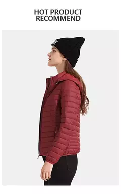 Jaqueta Santelon feminina ultraleve acolchoada com capuz removível parka ao ar livre quente e leve com bolsa de armazenamento na internet
