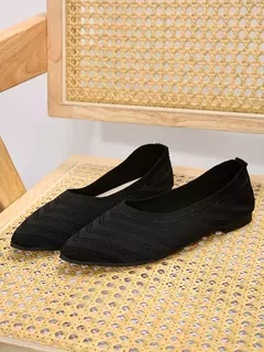 Sapatilhas femininas de malha, sapatilhas casuais, dedo do pé pontiagudo, mocassins para barcos de escritório, cor sólida, novo, 2022, 2024