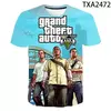 3D Grand Theft Auto imprimindo camisetas para homens e mulheres, camiseta gráfica do Game Gta 45, tops de mangas curtas, camisetas para crianças, verão, novo