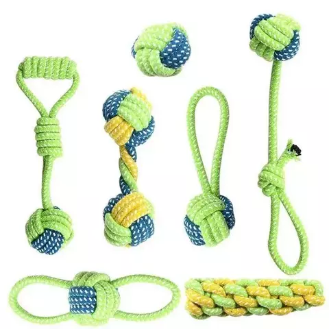 Brinquedos para cães de estimação para cães grandes e pequenos brinquedo interativo corda de algodão mini brinquedos para cães bola para cães acessórios escova de dentes mastigar brinquedo de cachorro