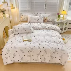 Conjunto de lençol impresso bonito para crianças, estilo cartoon, conjunto de cama respirável, cama King e Queen durável - comprar online