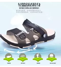 Sandálias Peep Toe antiderrapantes duráveis para homens, chinelos de praia ao ar livre, calçados casuais, verão, novos - comprar online