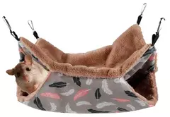 Rede quente de pelúcia dupla grossa para ratos, cama para hamster, ninho de casa, saco de dormir, camas penduradas, gaiola de cobaia - loja online