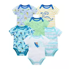 Algodão das meninas do bebê Bodysuit de manga curta, recém-nascido Vestuário, Criança, 0-12 meses, 3 6 Pcs por lote - Wolf Magazine