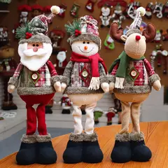 Imagem do Bonecas de Natal infantis, Papai Noel, boneco de neve, rena, mantel de mesa, presentes para bebê, perna, 2024