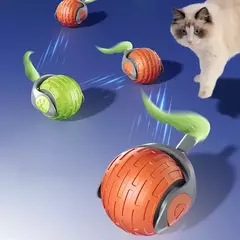 Bola de rolamento automática bola interativa brinquedos para gatos suprimentos para animais de estimação treinamento de cães elétrico gato teaser simulado rato recarregável - Wolf Magazine