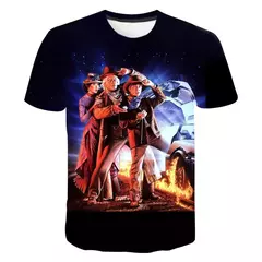 Imagem do Homens e mulheres de volta para o futuro 3D impressão camiseta extragrande, moda streetwear, manga curta camiseta, harajuku crianças tees, tops roupas