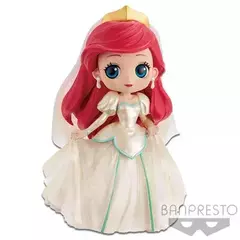 Genuine bandai qposket casamento vestido versão disney princesa anime figuras figura de ação coleção modelo brinquedo presente para crianças - loja online