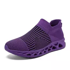 Tênis respirável para homens e mulheres, tênis esportivo slip-on, tênis azul, meias de verão tamanho grande 48, moda de venda quente na internet