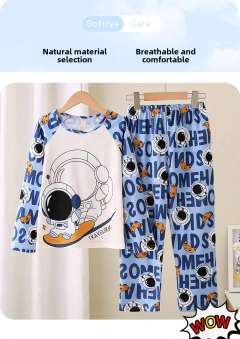Pijamas de seda de leite de manga longa das crianças design dos desenhos animados roupas para casa adequado primavera verão estilo fino roupas de ar condicionado - loja online