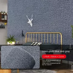 Waterproof Linen Wallpaper, 3D adesivos de parede, à prova de umidade e mofo resistente, Home Decoração Sala na internet