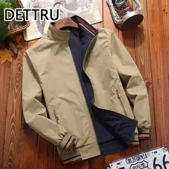 Jaqueta casual dupla face masculina, casaco de gola alta, jaquetas da moda, nova chegada