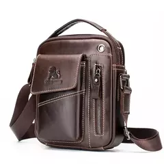 Bolsa de ombro multifuncional para homens Couro Crossbody Bag Bolsa de alta capacidade na internet