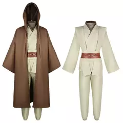 Afult masculino de alta qualidade obi-wan kenobi cos traje estrela poliéster macio guerras halloween jedi role play traje feminino aparrel - loja online