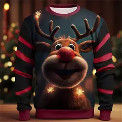 Natal dos homens Papai Noel Impresso Moletons, Pai Pop 3D, Pullovers Gráfico Homem de Gingerbread, Roupas Engraçadas de Natal, Moda Infantil - comprar online