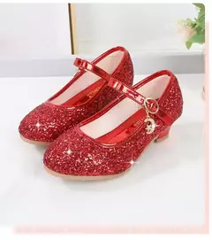 Sapato de salto alto de cristal infantil, sandálias de cristal, fivela, princesa sapato de dança, desempenho estudantil, couro, meninas, moda - Wolf Magazine