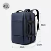 BANGE-Men's Waterproof Expansível Laptop Mochila, Grande Capacidade, Caminhadas Saco De Viagem, Mochilas Masculinas, 17,3";;VERDADEIRO;;"Blue 37L