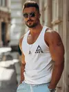 Camisola regata havaiana masculina, camiseta sem mangas, festa na praia, fitness ao ar livre, estampa 3D palmeira, verão, novo, 2022