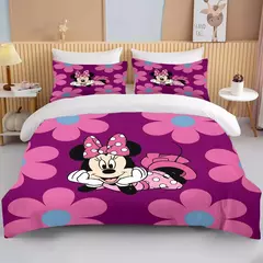 Disney-Minnie Mouse Impresso Conjunto de Cama para Crianças e Adultos, Capa de Edredão, Consolador, Fronha, Rosa, Rei, Amor, Desenhos Animados, Meninos, Meninas, Adultos, Presente - loja online