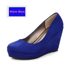 Imagem do LIHUAMAO-Bombas de couro para mulheres, saltos rosa, sapatos de plataforma, cunhas, salto alto, senhora do escritório, sapatos de trabalho, festa, casamento