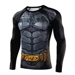Super Hero manga comprida camisa de compressão masculina, camada base cueca, camisola esporte, ginásio t-shirt, fresco seco, impressão 3D - comprar online