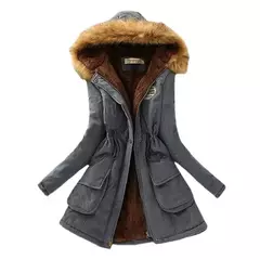 Casaco fino acolchoado de algodão para mulheres, parkas com capuz casual, sobretudo quente acolchoado, outono e inverno, 2023, 2023, emboridery, novo - Wolf Magazine