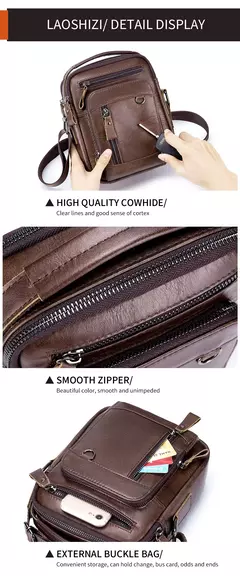 Marca 100% de couro genuíno dos homens sacos ombro saco do mensageiro para home - comprar online