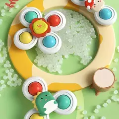 Ventosa giratória para bebê, coordenação olho-mão, treinamento educacional, banho e brinquedo de viagem, aniversário e presente de Natal, 3pcs - Wolf Magazine
