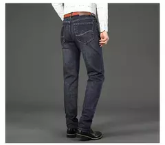 Wthinlee-Calça Jeans Stretch Casual Masculina, Calças Jeans Trabalho, Roupa de Marca Masculina Clássica, Azul, Preta, Nova, Moda na internet