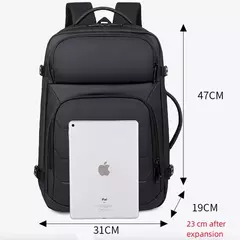 Mochila Laptop expansível para homens, saco impermeável para notebook, mochila USB, viagens esportivas, mochila de escola masculina, mochila para homens, 17";;VERDADEIRO;;"Preto na internet