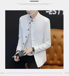 Imagem do Jaqueta de negócios estilo chinês masculina, terno fino, casual, high-end, simples, elegante moda, festa, compras, cavalheiro, alta qualidade, 2022