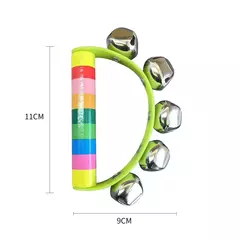 Imagem do Sleigh Bells de Natal para crianças Jingle Bells, instrumento de sino musical cabo de madeira, presente para meninos e meninas, 1pc