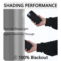 Cortinas monocromáticas blackout, sombreamento completo e proteção solar, quarto e sala de estar, 100% blackout, 1pc - loja online