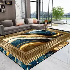 Tapete dourado de luxo moderno para sala de estar, Decoração abstrata, Tapetes - Wolf Magazine