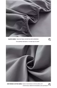 Conjunto de cama sólido 3/4 peças, lençol à prova d'água, lençol e fronhas macias, queen, kidng, completo, tamanho duplo, branco e cinza - Wolf Magazine