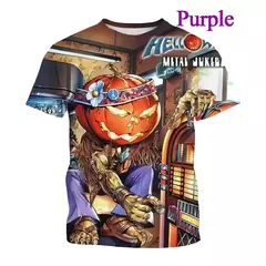Banda de rock heavy metal masculina camiseta de Halloween, gola redonda, manga curta, top unissex casual, novo, venda quente, impresso em 3D, 2024 - Wolf Magazine