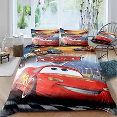 Carros Relâmpago McQueen Mater Conjunto de Cama para Crianças, 3D Print Cobertura Consolador com Fronha, Capa de Edredão Macia, Presente para Meninos na internet
