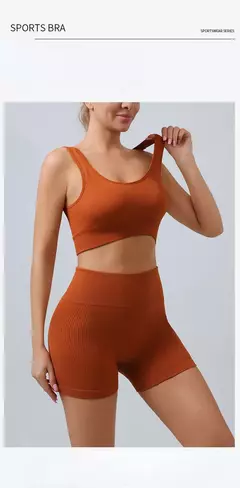 Malha roscada Yoga Set para Mulheres, U-Shaped, Sem Costura, Esportes, Fitness, Yoga Suit, Workout roupas - comprar online