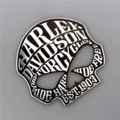 Imagem do Folha de alumínio de metal crânio esqueleto adesivo motocicletas cabeça 3d adesivo cauda tanque combustível adesivos decorativos para harley davidson