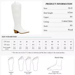 Gmqm nova moda feminina bordado ocidental sapatos de cowboy na altura do joelho botas de salto alto plutônio chunky plataforma botas apontadas dedo do pé estilo punk na internet