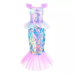 Sereia vestido de festa de aniversário verão menina sereia traje carnaval anime cosplay outfits 2-10 anos crianças fantasia disfarce vestido de baile - comprar online